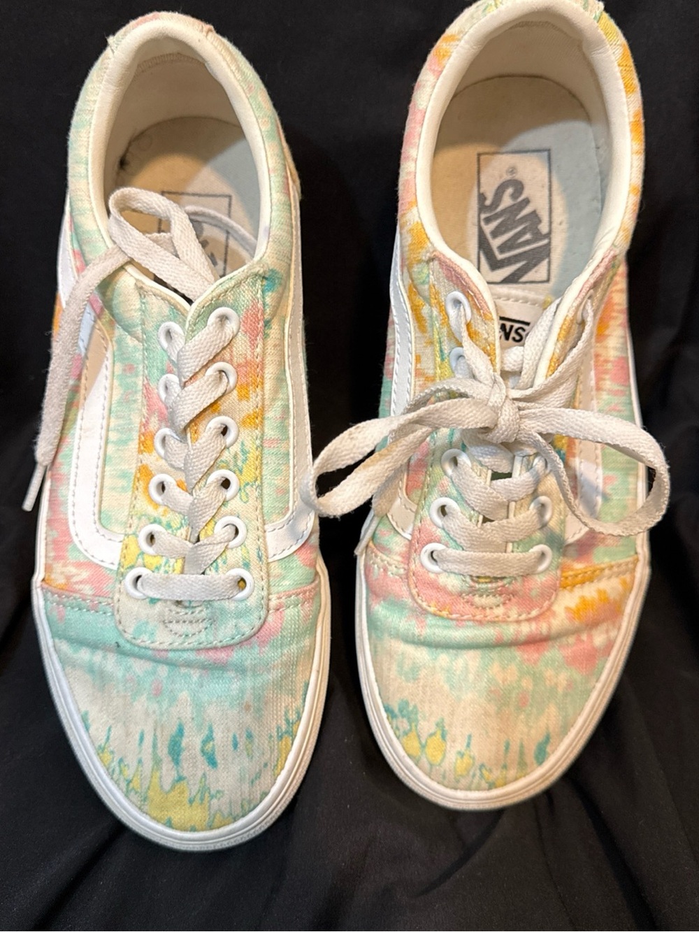 Vans Old Skool Sneakers — Pastel Tie-Dye (Mint, Pink, Yellow, Cream)